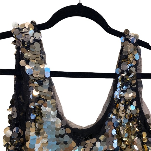 Zara Gold Sequin Tank Tunic NWOT Holiday Party - Picture 3 of 3